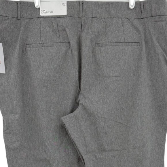 Liz Claiborne Women's Amy Pull-on Straight Mid-Rise Charcoal Pants 24W Short NWT - Picture 4 of 11